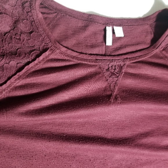 C EST 1946 WINE COLOR LONG SLEEVE BLOUSE WITH LACE ACCENTS SIZE 18/20W - Picture 9 of 13
